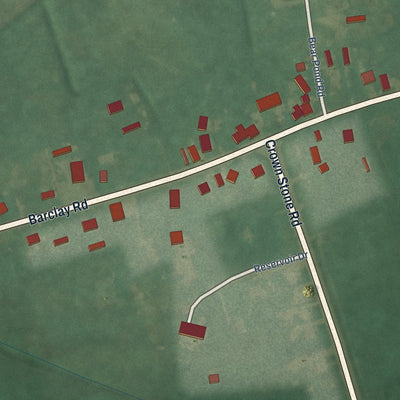 Close-up of the map of Templeville, Maryland print showing street and building detail