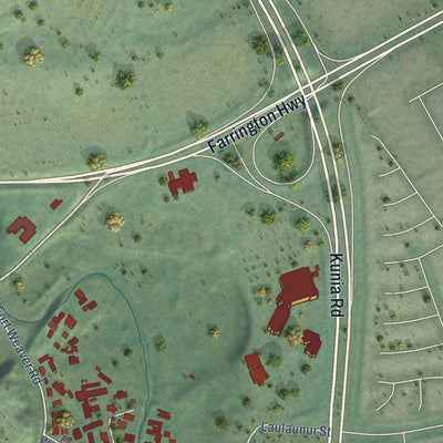 Close-up of the map of East Kapolei, Hawaii print showing street and building detail
