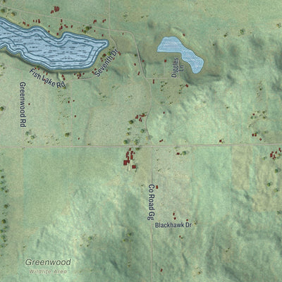 Close-up of the map of the Town of Deerfield, Waushara County, Wisconsin print showing street and building detail