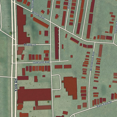 Close-up of the map of Wilson Park, Maryland print showing street and building detail