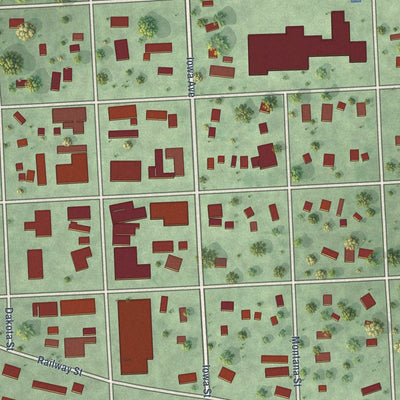 Close-up of the map of Centerville, South Dakota print showing street and building detail