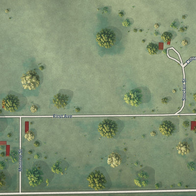 Close-up of the map of Gross, Nebraska print showing street and building detail