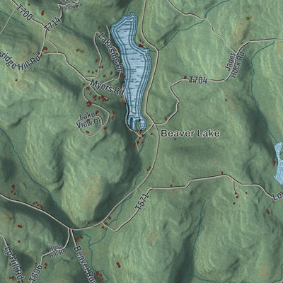 Close-up of the map of Penn, Lycoming County, Pennsylvania print showing street and building detail