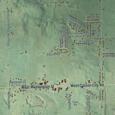 Close-up of the map of Eureka, Michigan print showing street and building detail