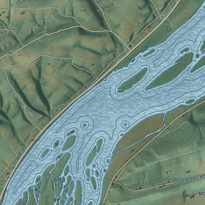Close-up of the map of Lower Mahanoy, Pennsylvania print showing street and building detail