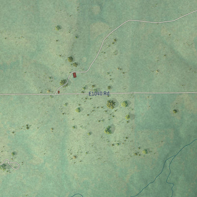 Close-up of the map of IXL, Oklahoma print showing street and building detail