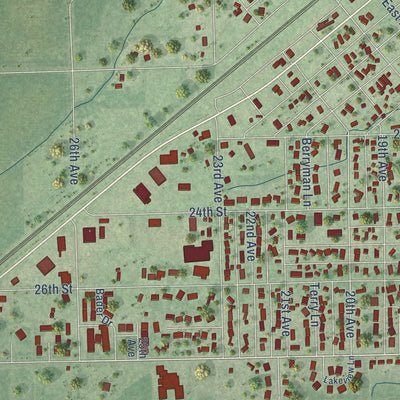 Close-up of the map of Central City, Nebraska print showing street and building detail