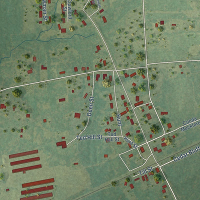 Close-up of the map of Appleby, Texas print showing street and building detail