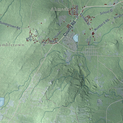 Close-up of the map of Allouez, Michigan print showing street and building detail