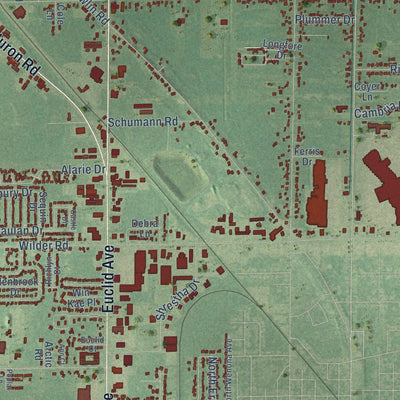Close-up of the map of Bangor, Bay County, Michigan print showing street and building detail