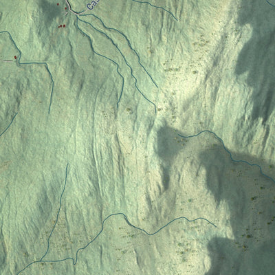 Close-up of the map of Cornish, New Hampshire print showing street and building detail