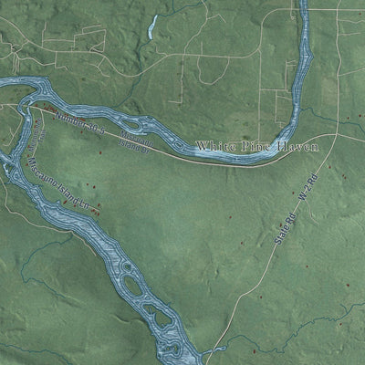 Close-up of the map of Holmes, Michigan print showing street and building detail