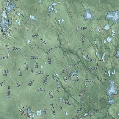 Close-up of the map of Garden, Delta County, Michigan print showing street and building detail