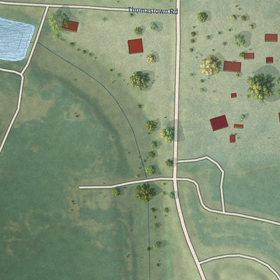 Close-up of the map of Mound, Louisiana print showing street and building detail