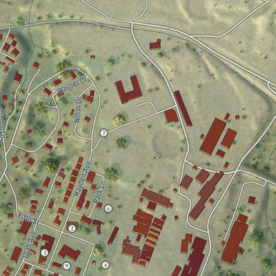 Close-up of the map of Hayden, Arizona print showing street and building detail