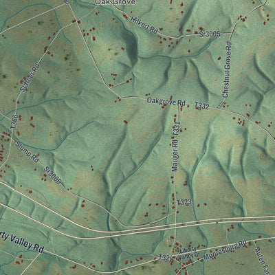 Close-up of the map of Liberty, Montour County, Pennsylvania print showing street and building detail