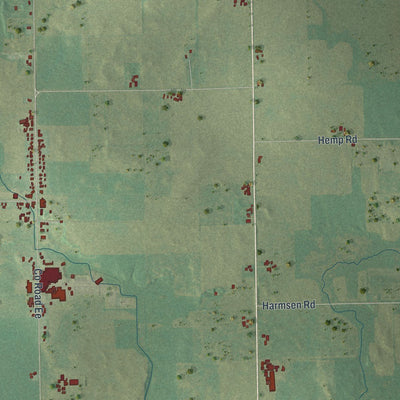 Close-up of the map of Alto, Wisconsin print showing street and building detail
