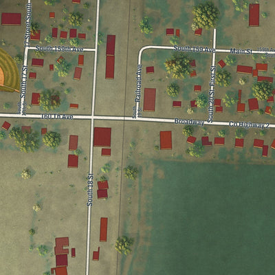 Close-up of the map of Comstock, Minnesota print showing street and building detail