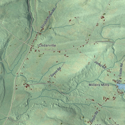 Close-up of the map of Columbia, New York print showing street and building detail