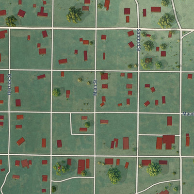 Close-up of the map of Gotebo, Oklahoma print showing street and building detail