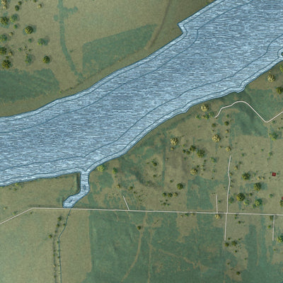 Close-up of the map of Oppelo, Arkansas print showing street and building detail