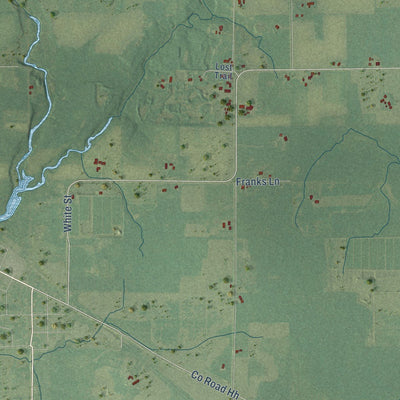 Close-up of the map of Sigel, Wood County, Wisconsin print showing street and building detail