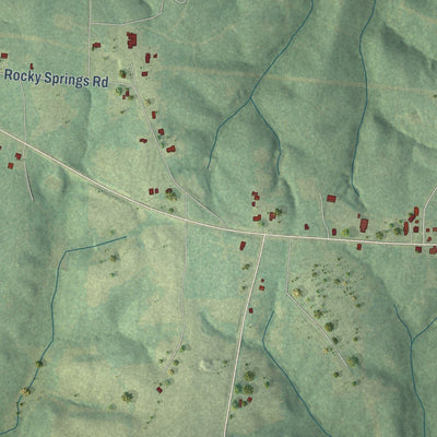 Close-up of the map of Lisbon, Louisiana print showing street and building detail