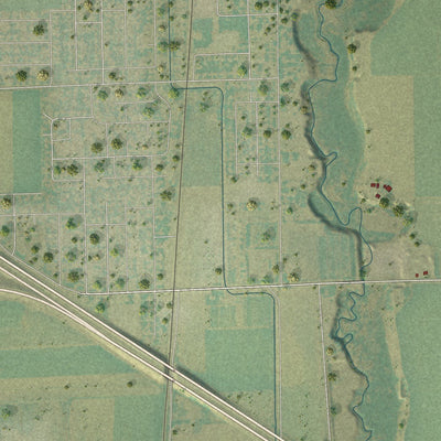 Close-up of the map of Elwood, Utah print showing street and building detail
