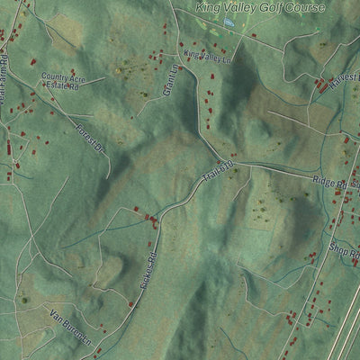 Close-up of the map of Kimmel, Pennsylvania print showing street and building detail