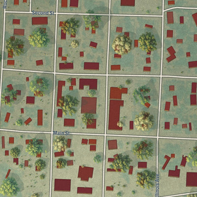 Close-up of the map of Brewster, Kansas print showing street and building detail