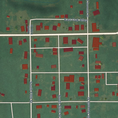Close-up of the map of Ralston, Oklahoma print showing street and building detail