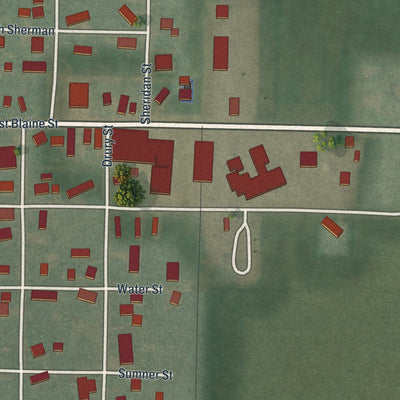 Close-up of the map of Scott, Ohio print showing street and building detail