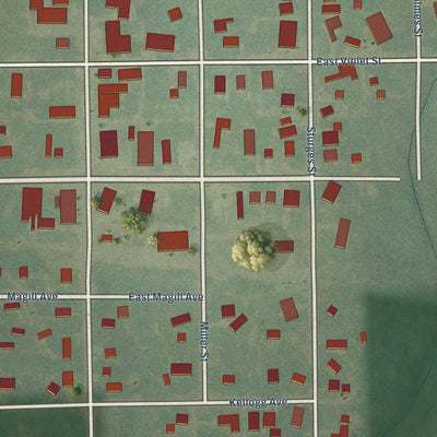 Close-up of the map of Potwin, Kansas print showing street and building detail