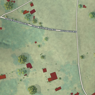 Close-up of the map of Jersey, Georgia print showing street and building detail