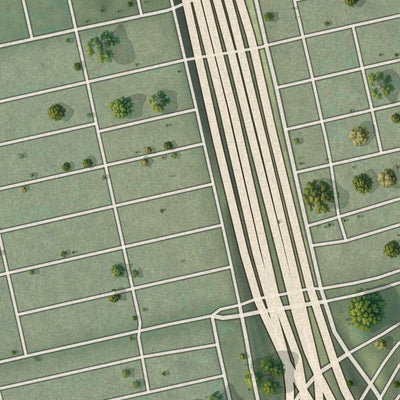 Close-up of the map of Central Northside, Pennsylvania print showing street and building detail
