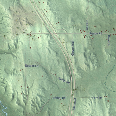 Close-up of the map of Ellis, Michigan print showing street and building detail