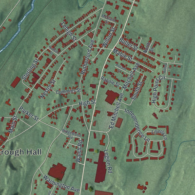 Close-up of the map of Franklin, Sussex County, New Jersey print showing street and building detail