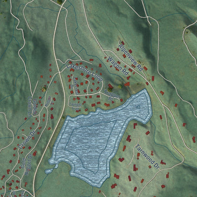 Close-up of the map of Blue River, Colorado print showing street and building detail