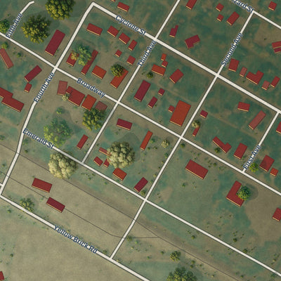 Close-up of the map of Osnabrock, North Dakota print showing street and building detail