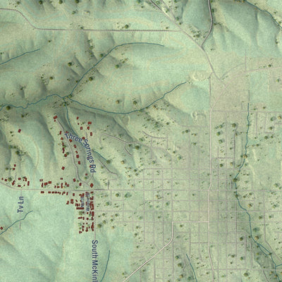 Close-up of the map of South Lancaster, Wisconsin print showing street and building detail