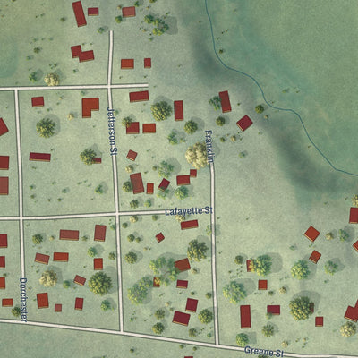 Close-up of the map of Washington, Nebraska print showing street and building detail