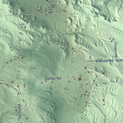 Close-up of the map of Bliss, Michigan print showing street and building detail
