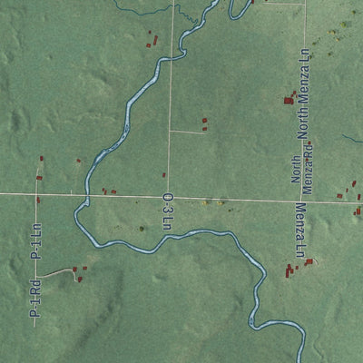 Close-up of the map of Daggett, Menominee County, Michigan print showing street and building detail