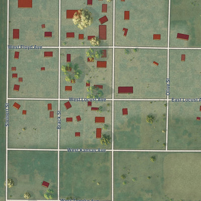 Close-up of the map of Galatia, Kansas print showing street and building detail