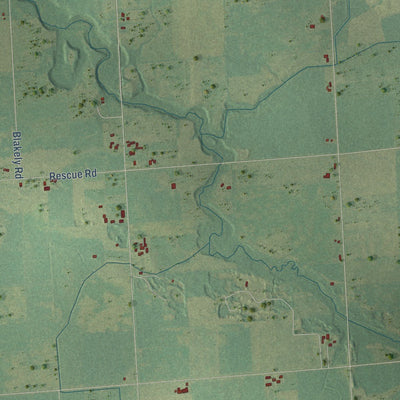 Close-up of the map of Grant, Huron County, Michigan print showing street and building detail