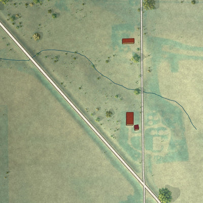 Close-up of the map of Ralston, Iowa print showing street and building detail