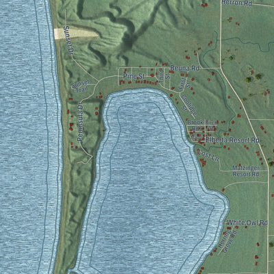 Close-up of the map of Blaine, Michigan print showing street and building detail