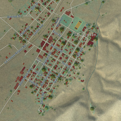 Close-up of the map of LaCrosse, Washington print showing street and building detail