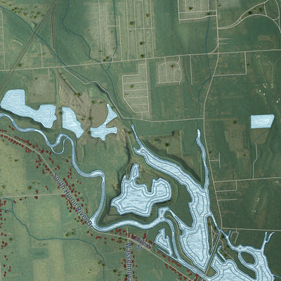Close-up of the map of Berlin, Monroe County, Michigan print showing street and building detail