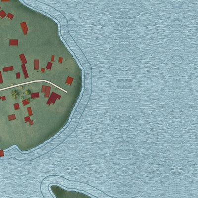 Close-up of the map of Poospatuck Reservation, New York print showing street and building detail
